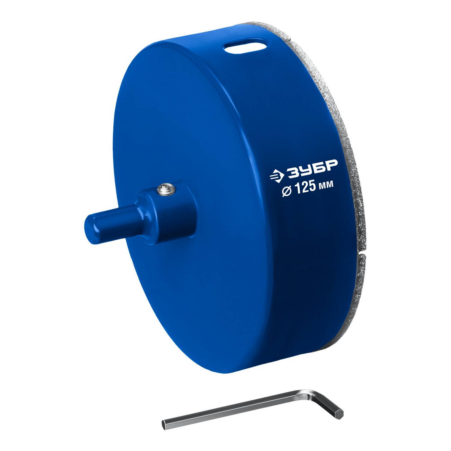 ЗУБР  АГК d 125 мм (центр. сверло, трехгр. хвост, Р60), Алмазная коронка, Профессионал  {29850-125}