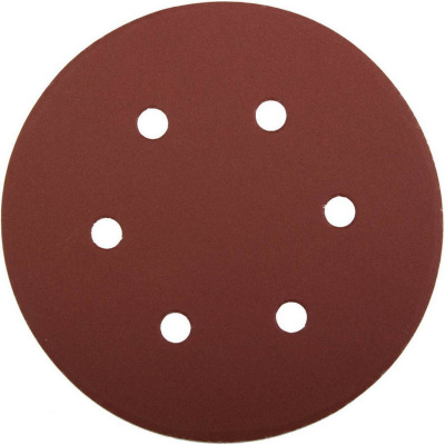 Круг шлифовальный ЗУБР "Мастер" универсальный, из абразивной бумаги на велкро основе, 6 отверстий, Р600, 150мм, 5шт