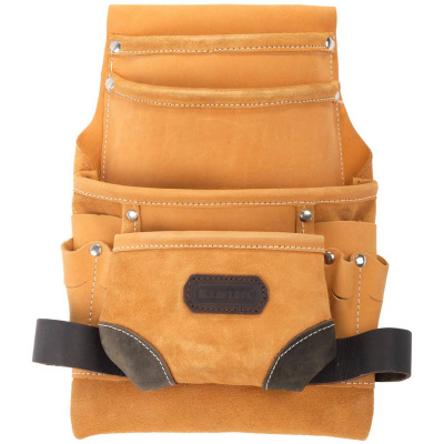 Сумка KRAFTOOL поясная для инструментов, натуральная кожа, 10 карманов {1-38531}