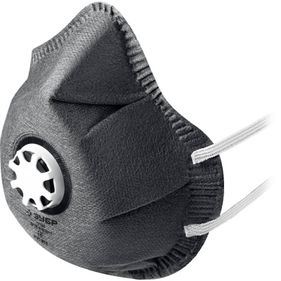 ЗУБР  ФГ-80 коническая, с угольным слоем, класс защиты FFP1, с клапаном выдоха, фильтрующая полумаска (11168)