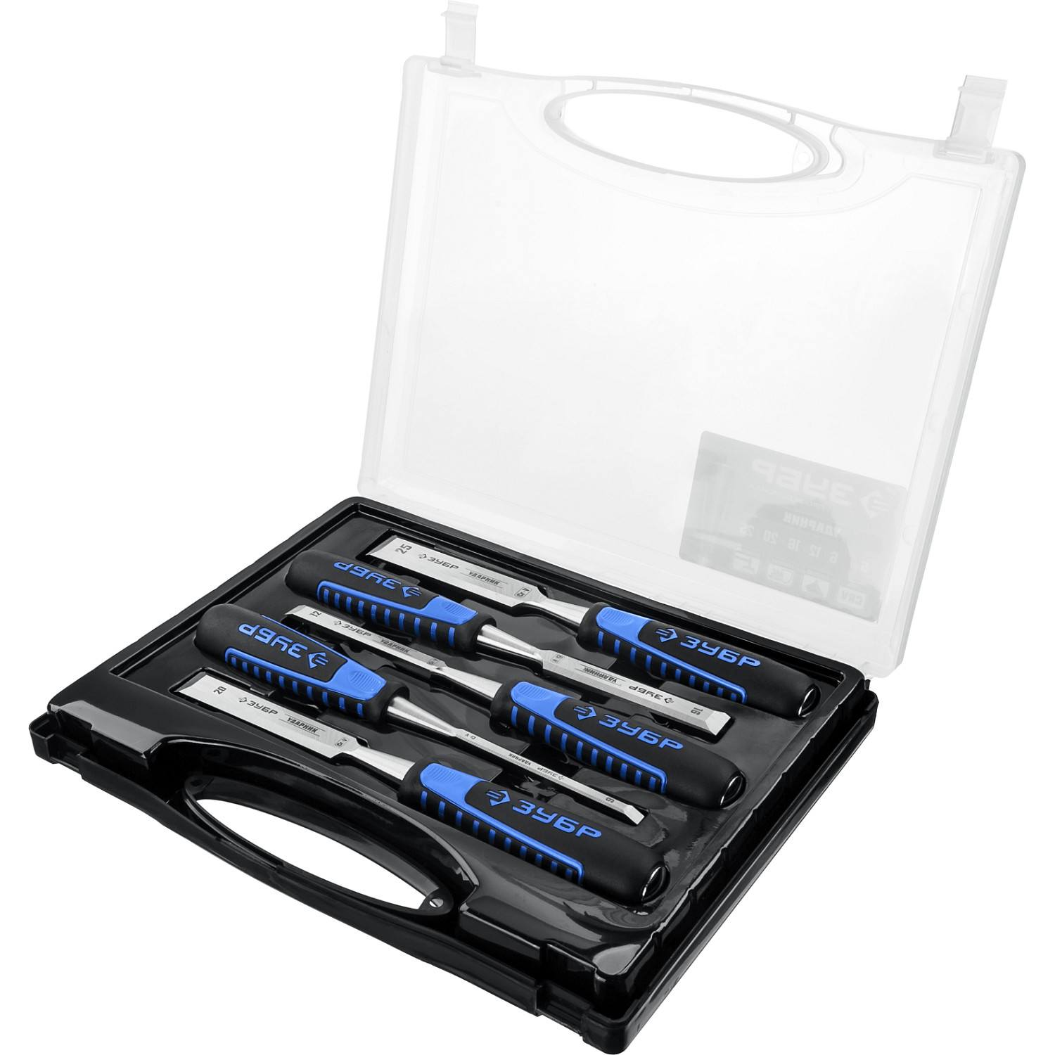 ЗУБР Ударник набор стамесок-долот с двухкомпонентной рукотяткой, 5 шт {18097-H5}