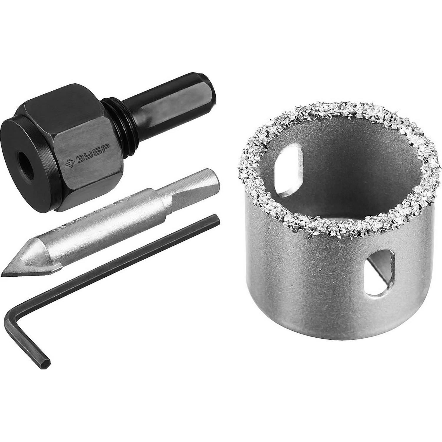 ЗУБР  32 мм, L 25 мм, карбид вольфрама, коронка-чашка с державкой и сверлом, Профессионал (33360-032)