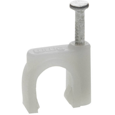 Скоба-держатель круглая СД-К 10 мм, 40 шт, с оцинкованным гвоздем, ЗУБР Профессионал {45111-10}