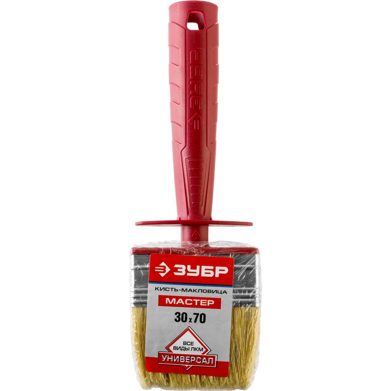 Макловица ЗУБР "УНИВЕРСАЛ - МАСТЕР", светлая щетина, пластмассовый корпус, 30х70мм {01825-07}