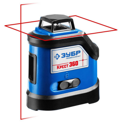 ЗУБР КРЕСТ 360 нивелир лазерный 360°,  20м/70м, точн. +/-0,3 мм/м {34906}