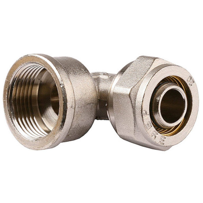 Уголок ЗУБР с внутренней резьбой, цанга-гайка, 1/2"х16х2,0 мм, никель {51410-16-1/2}