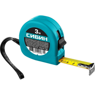 СИБИН 3м / 16мм рулетка в пластиковом корпусе {34020-03-16_z01}