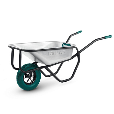 KRAFTOOL  MAXDrive-1 110л, 260 кг, одноколесная, с трубным усилителем, кузов 0,9 мм, полиуретановое колесо, тачка строительная {39862}