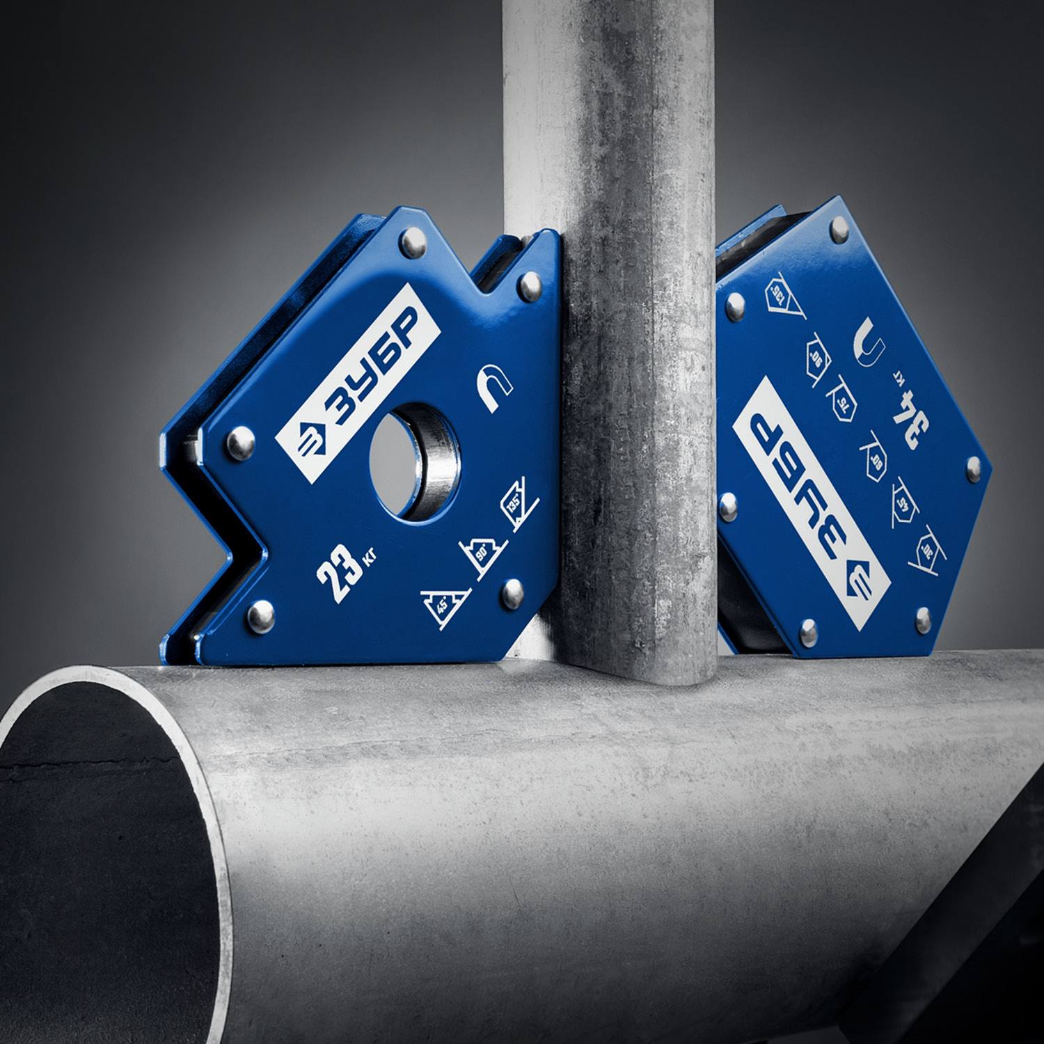 ЗУБР УМ-3  до 4 кг  набор 4 шт угольники магнитные для сварочных работ {40050-04}