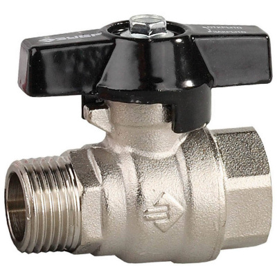 Кран шаровой ЗУБР полнопроходной "мама-папа", бабочка, хромиров латунь, 1" {4-51324-C-1}