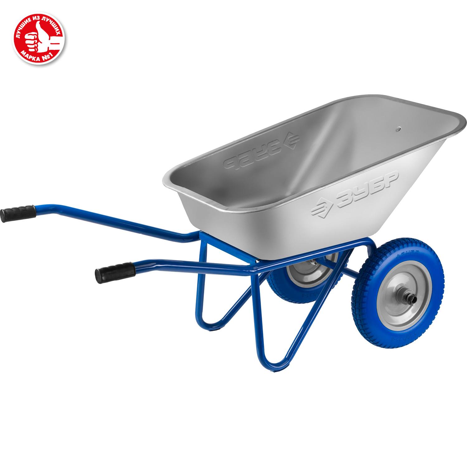 ЗУБР  ПТ-300, 110 л, 240 кг, двухколесная, оцинкованная сталь, строительная тачка, Профессионал (39911)