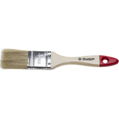 ЗУБР  УНИВЕРСАЛ, 38 мм, 1,5", светлая натуральная щетина, деревянная ручка, все виды ЛКМ, плоская кисть (4-01001-038)