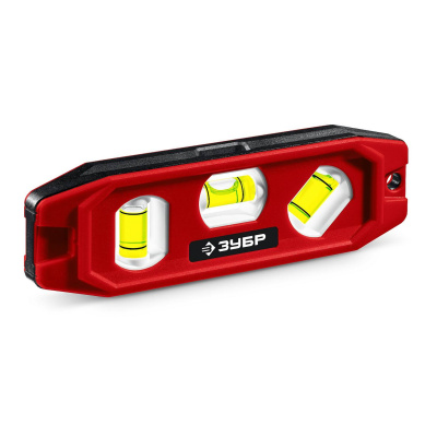 ЗУБР  КОМПАКТ-3, 150 мм, пластиковый корпус, компактный магнитный уровень {3452}