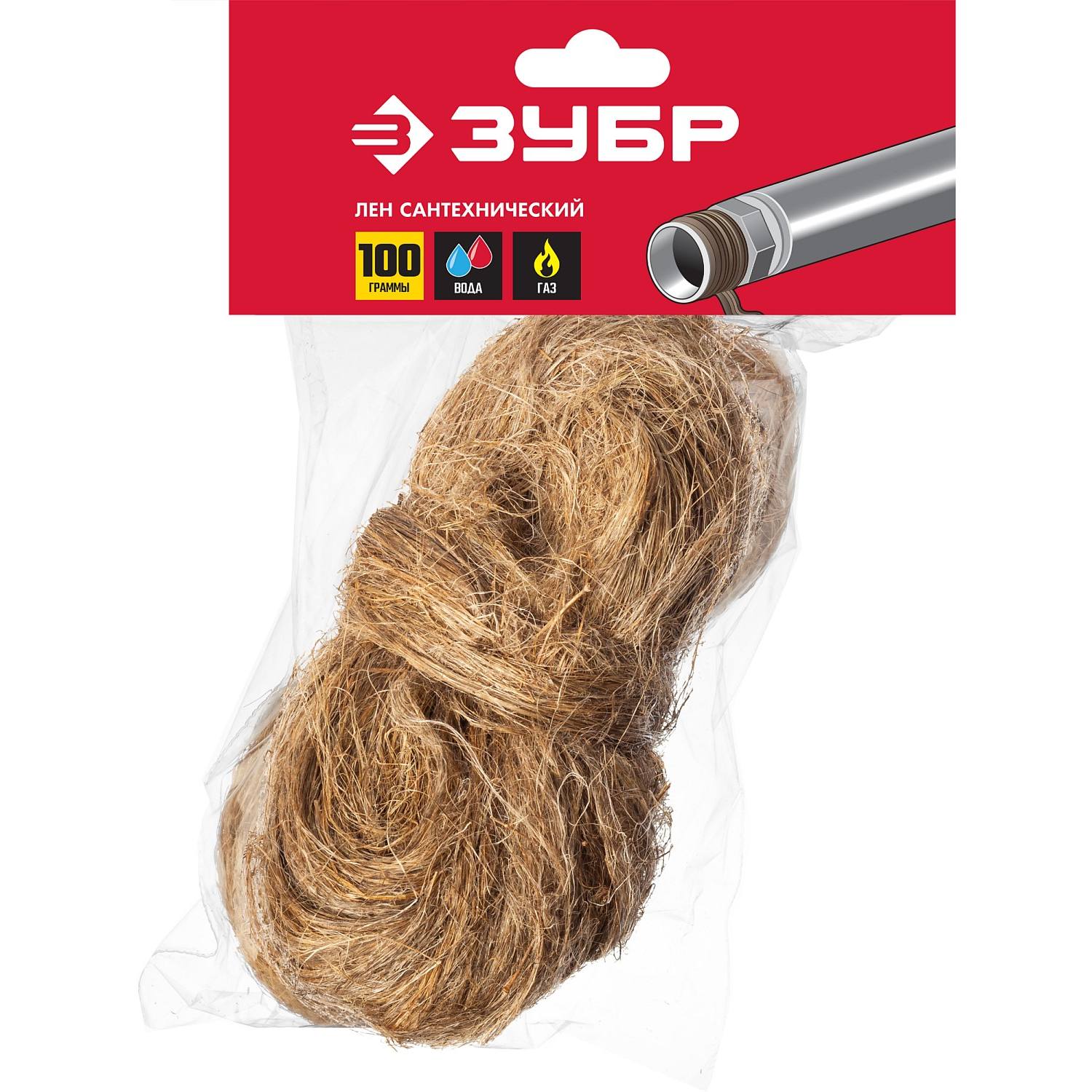 ЗУБР 100 г, лен сантехнический {4-51991-100_z01}