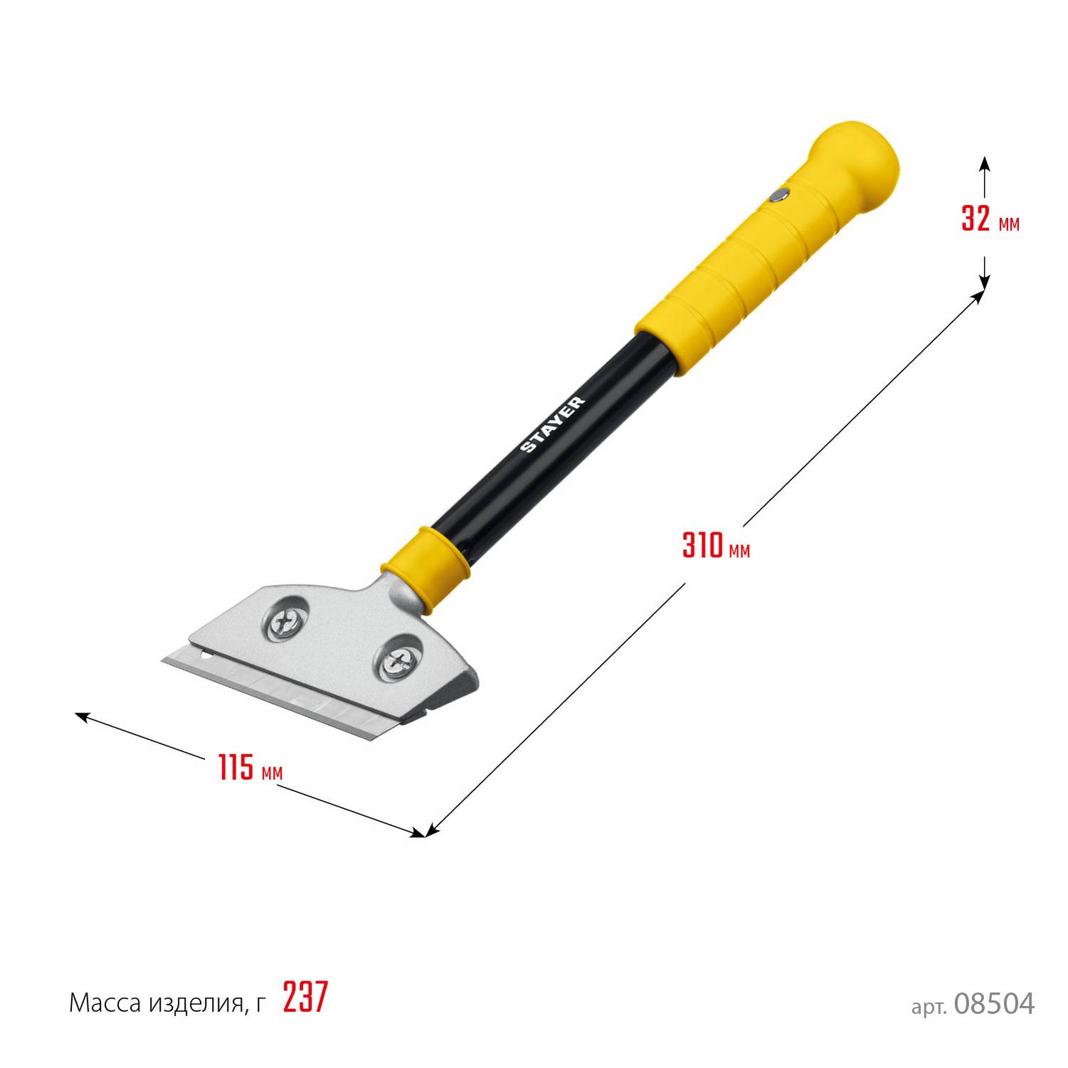 STAYER  100 мм, длина 300 мм, ударный скребок (08504)