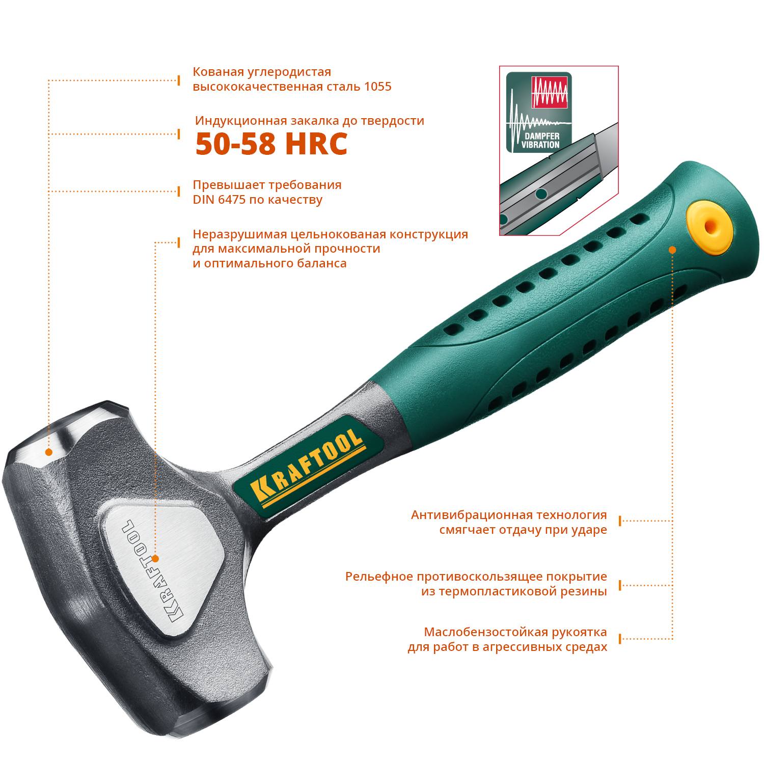 KRAFTOOL THOR 1.5 кг кувалда цельнокованая {20071-2}