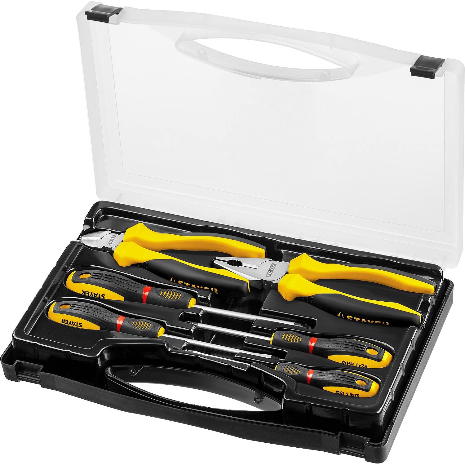 STAYER HERCULES набор губцевого инструмента с отвертками {2202-H6}