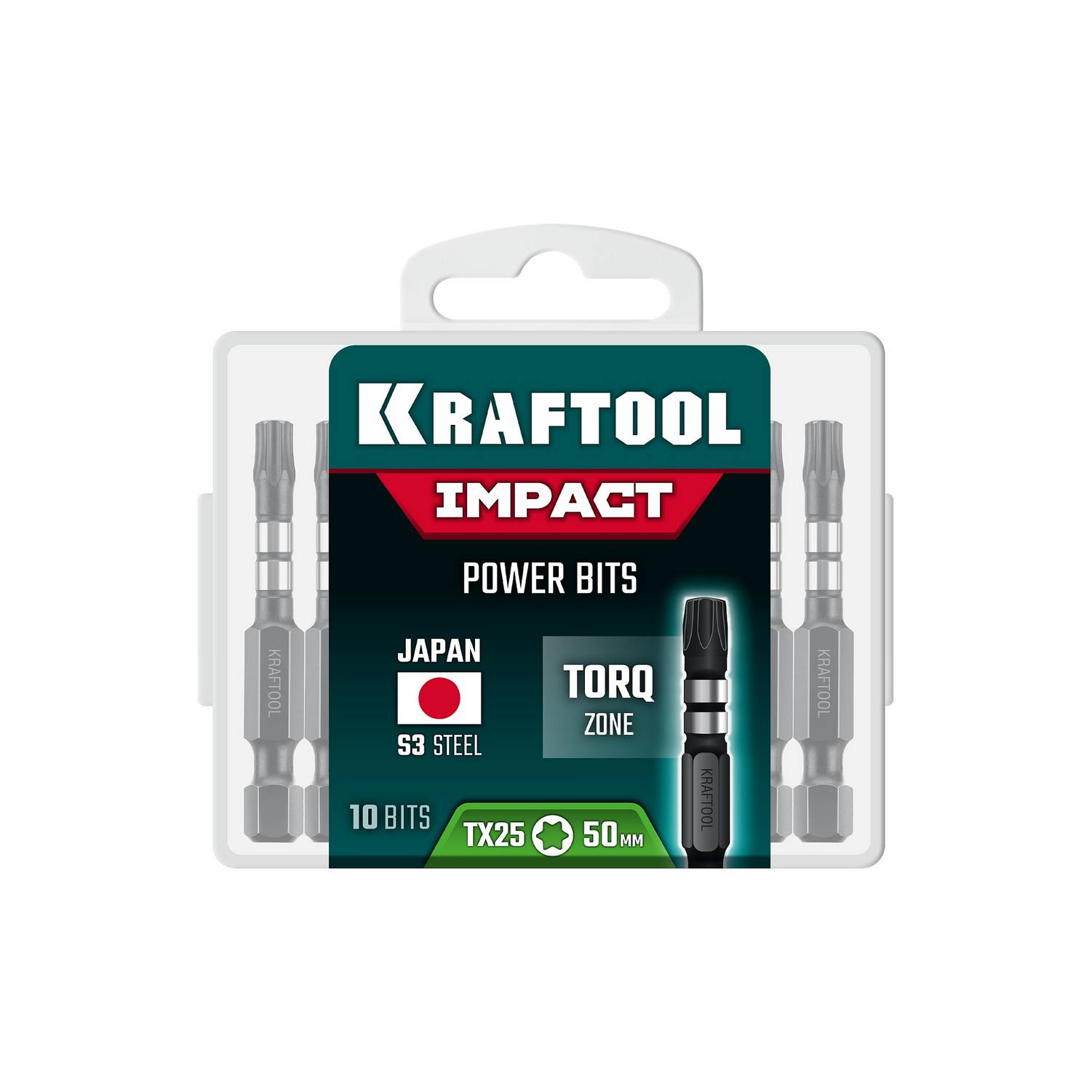 KRAFTOOL  Impact TX 25, 50 мм, 10 шт, ударные биты {26195-25-50-S10}