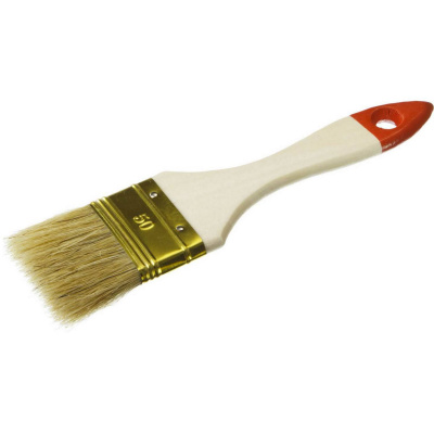 ЗУБР  УНИВЕРСАЛ 50 мм, 2" светлая натуральная щетина, деревянная ручка, плоская кисть, ОПТИМА (01099-050)