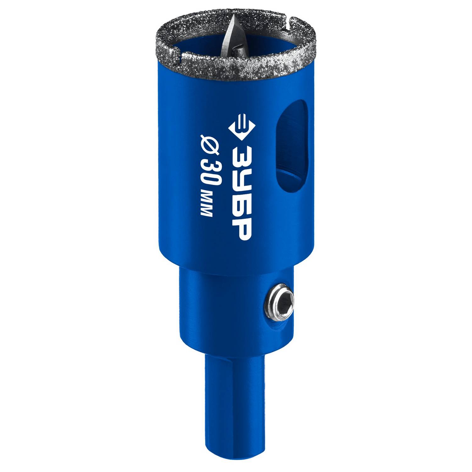 ЗУБР  АГК d 30 мм (центр. сверло, трехгр. хвост, Р60), Алмазная коронка, Профессионал  {29850-30}