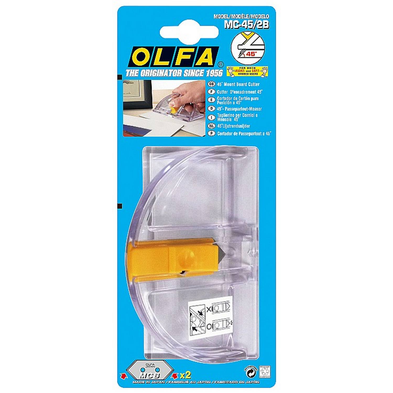 Набор OLFA Резак "MOUNT CUTTER" с наклоном лезвия 45 градусов с 2-мя лезвиями MCB {OL-MC-45/2B}