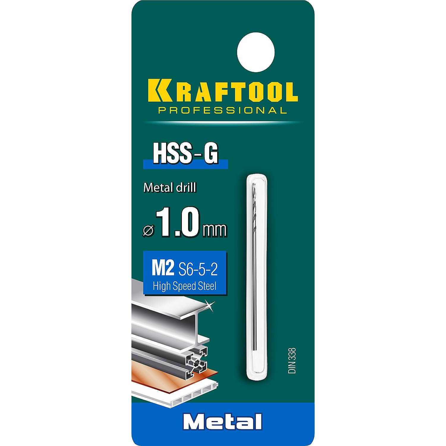 KRAFTOOL HSS-G 1.0 х40мм, Сверло по металлу HSS-G, сталь М2(S6-5-2) {29651-1}