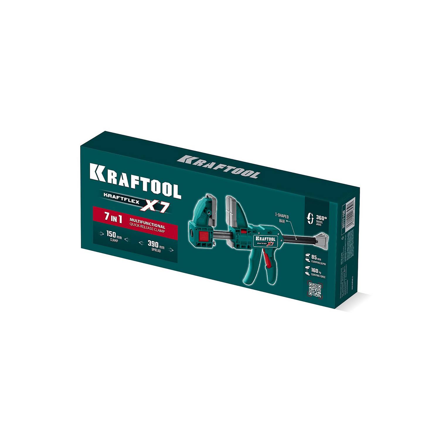 KRAFTOOL  KRAFTFLEX X7 150, 150 х 85 мм, многофункциональная быстрозажимная струбцина {32777-150}