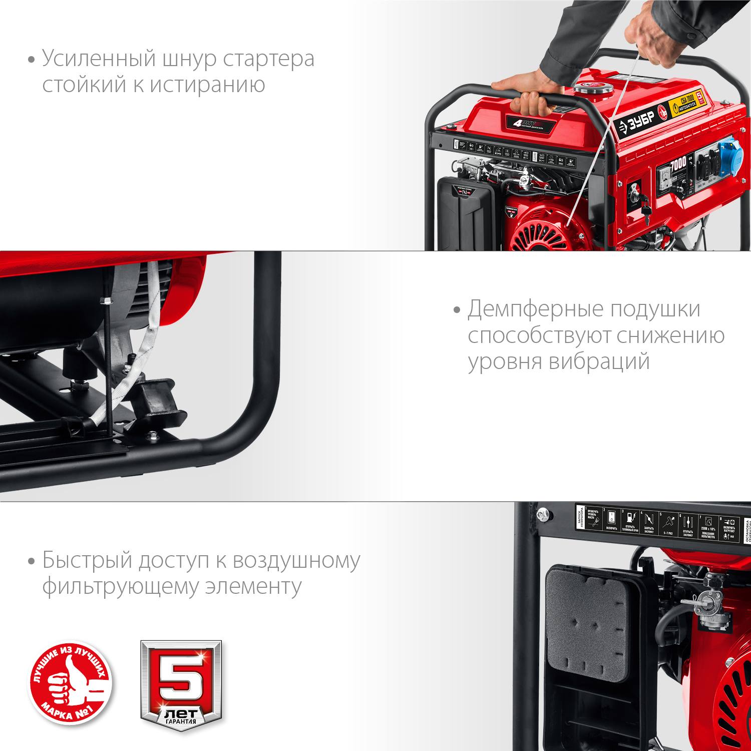 СБА-7000 бензиновый генератор с автозапуском, 7000 Вт, ЗУБР {СБА-7000}