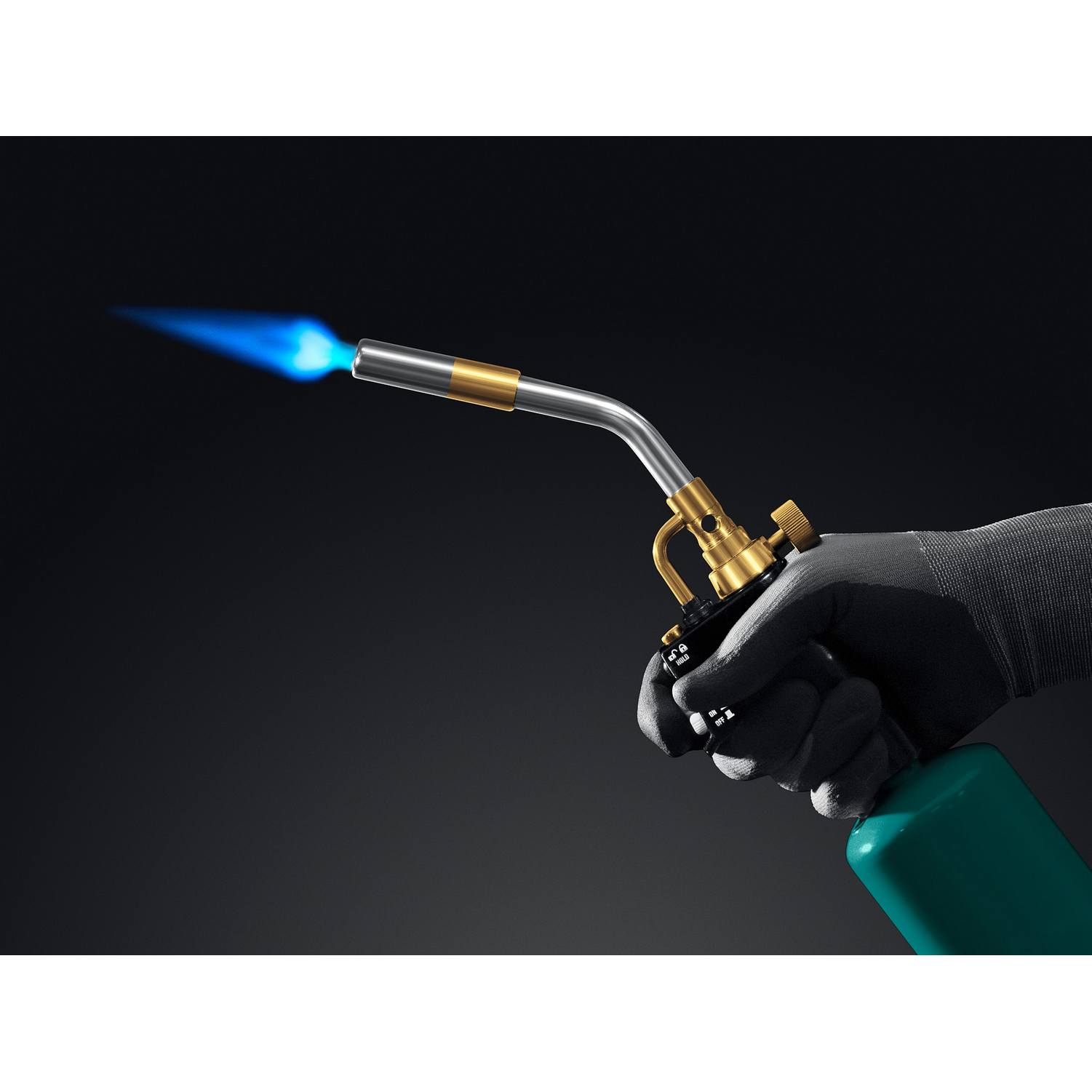 KRAFTOOL  KF-9000, с пьезоподжигом на баллон  турбо нагрев + 30% 2000°C, Газовая горелка Blue Fire {55510}