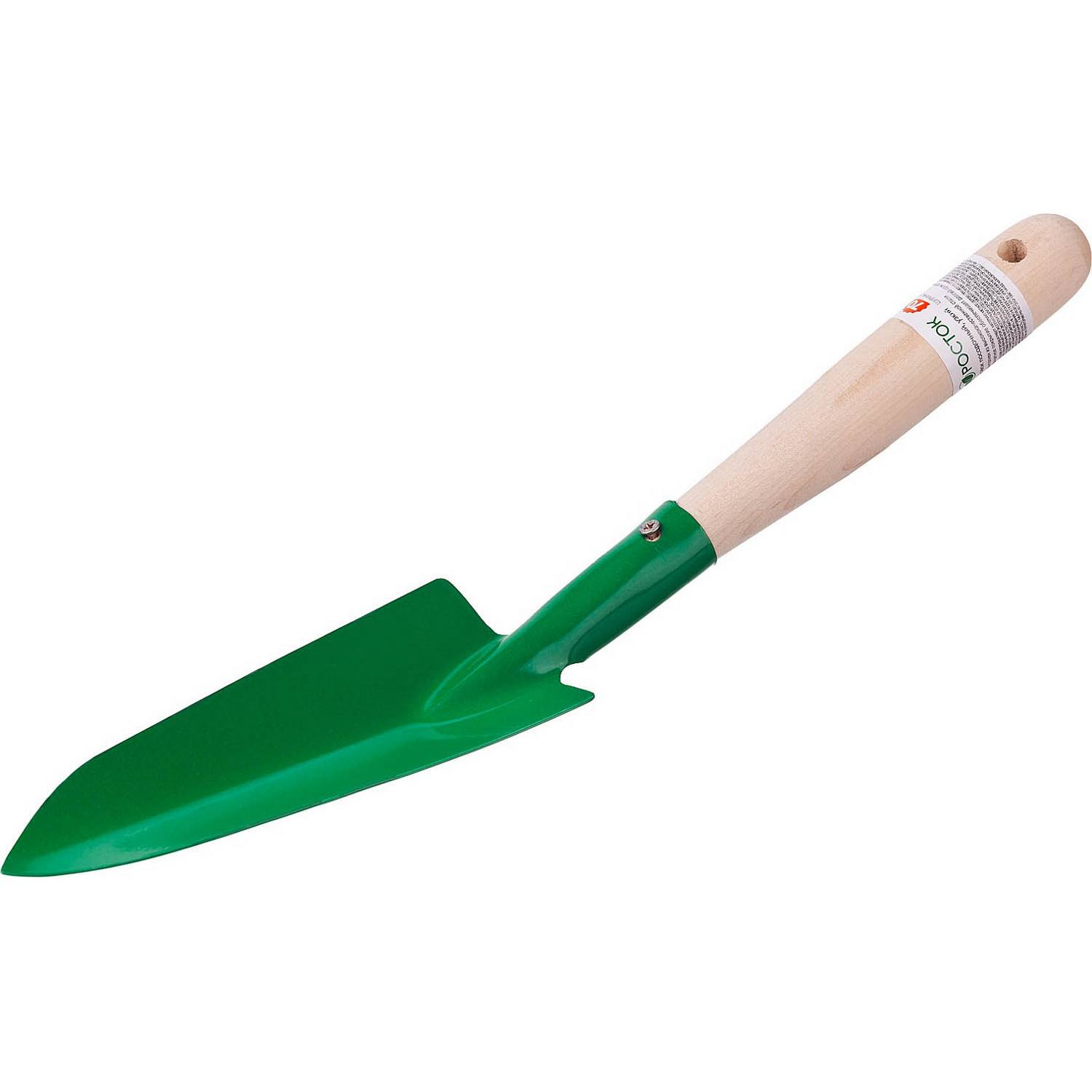 Совок посадочный РОСТОК с деревянной ручкой,узкий, рабочая часть 160мм {39605}