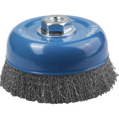 ЗУБР  150 мм, витая стальная латунированная проволока 0.3 мм, чашечная щетка-крацовка для УШМ  (35261-150)