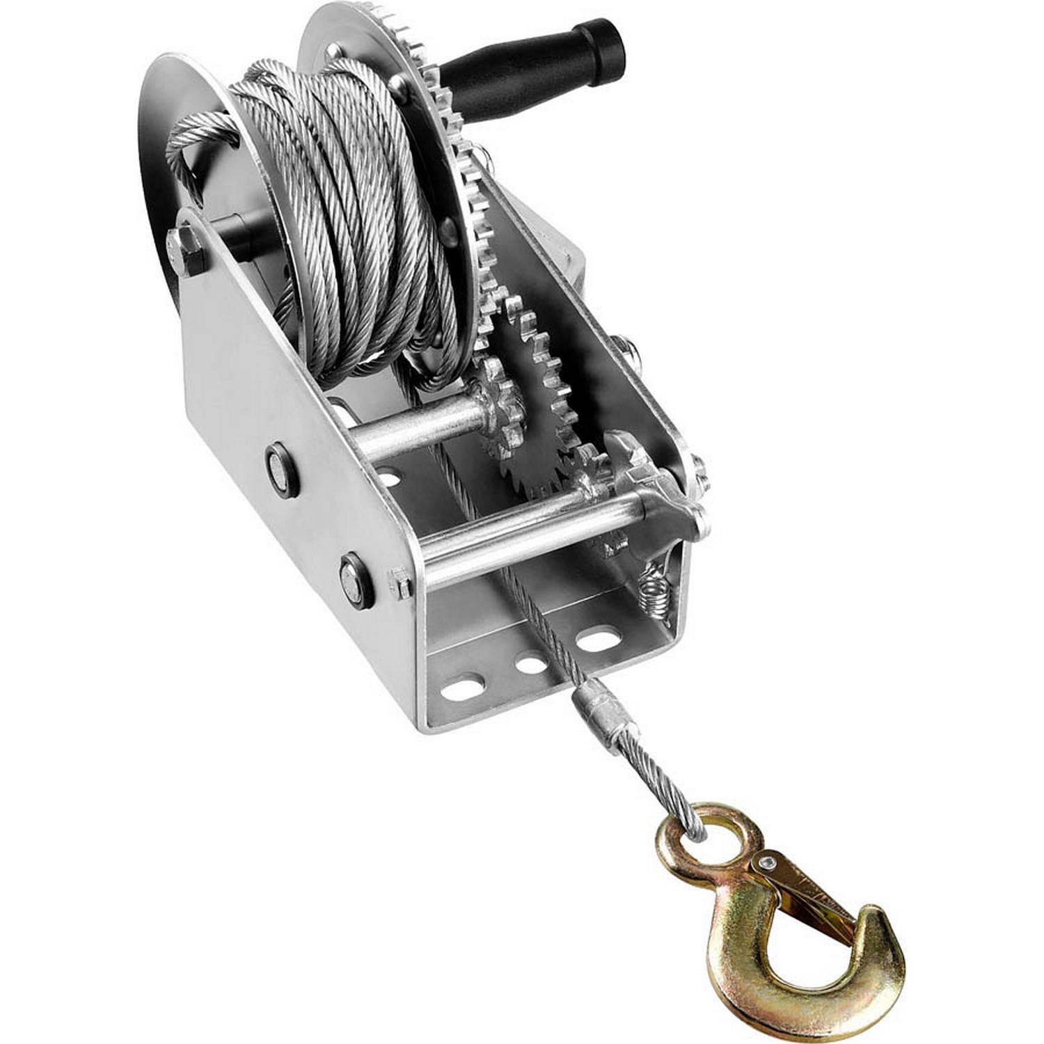 Лебедка ручная барабанная ЗУБР "Профессионал", тяговая, тросовая, 0.9 т, 8 м {43113-0.9_z01}