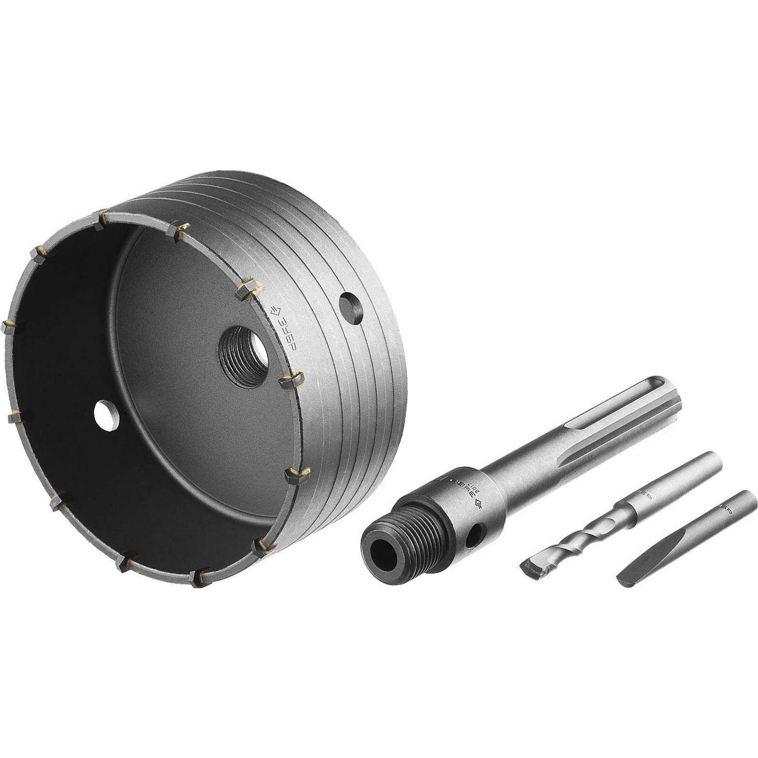 Коронка по бетону ЗУБР "Профессионал" с державкой SDS-Max, 125 мм {2918-125}