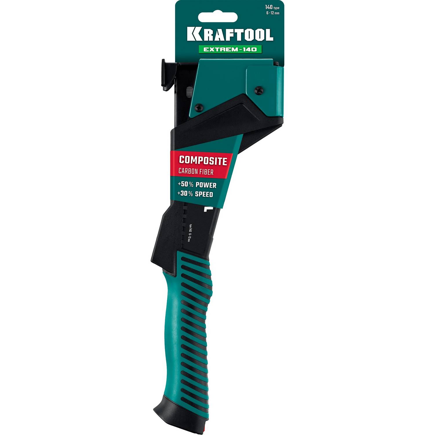 KRAFTOOL  EXTREM-140  тип 140 (G/11/57) 20GA (6-12мм), композитный сверхлёгкий скобозабиватель  {3154}