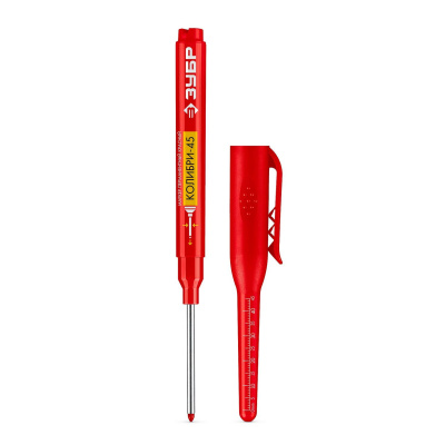 ЗУБР  Колибри-45 красный, наконечник L 45 мм, ? 3 мм, перманентный маркер для отверстий {06339-3}