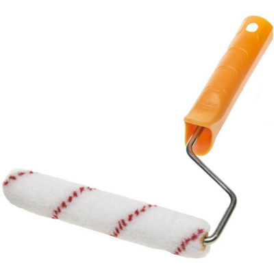 STAYER  VELOUR, 15 х 110 мм, бюгель 6 мм, ворс 4 мм, 50% акрил, 50% шерсть, для лаков и эмалей, малярный мини-валик в сборе (03-0501-11)