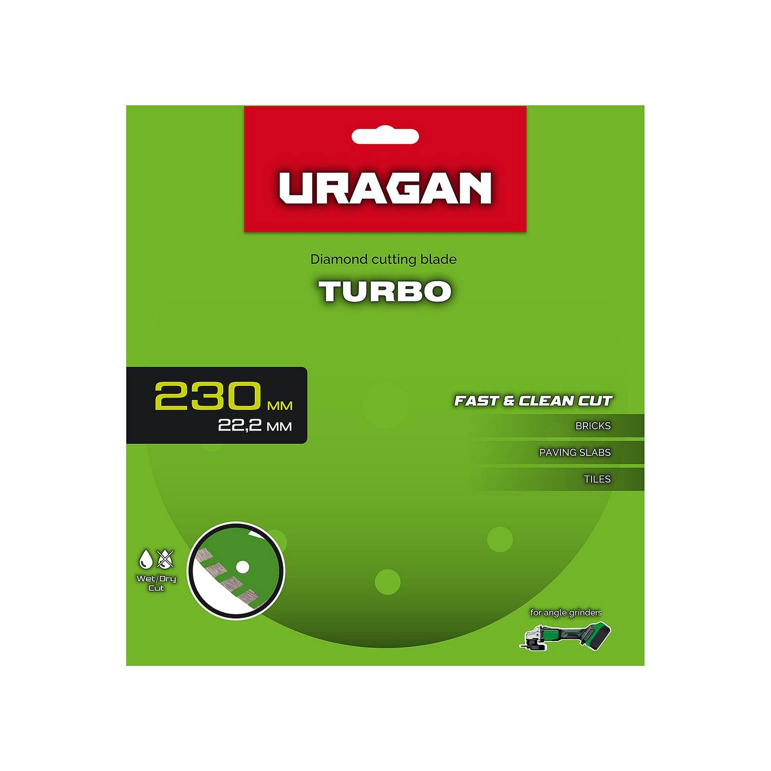 URAGAN  TURBO 230 мм, диск алмазный отрезной сегментированный {36706-230}